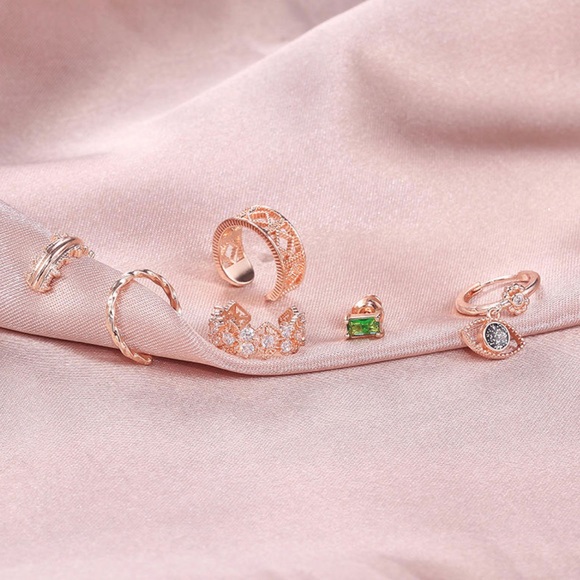 ✨6PC 18K Rose Gold Plated Cuff Set✨ - Picture 3 of 6